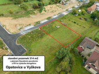 Opatovice-Vyškov pozemek se stavebním povolením a projektem