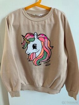 H&M béžová mikina 134/140 cm dívčí