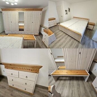 Celodřevěná ložnice Postel s úložným prostorem