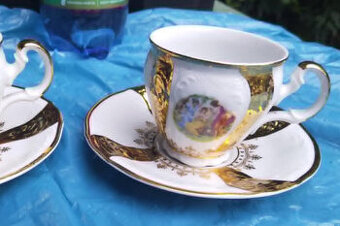 Šálky s podšálkem Bernadotte + cukřenka s víčkem a lžičkou