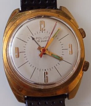 Pánské pozlacené náramkové hodinky značky Poljot