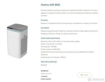 Čistička vzduchu Avens AIR 800