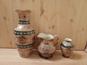Keramická váza,  malá váza a džbánek