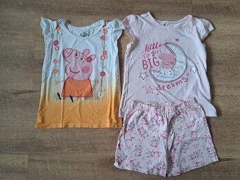 Letní pyžamo a tričko Peppa Pig - zn. C&A, vel. 122