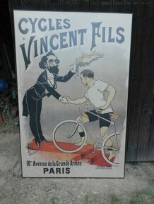 Originální reklamní litografický plakát CYCLES VINCENT FILS - 1