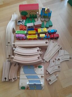 Set dřevěných vláčků Woody, Ikea...