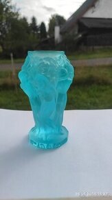 vaza vinobraní modré uranové sklo