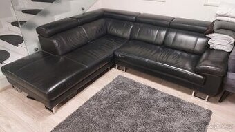 Kožená rohová sedací souprava - 1