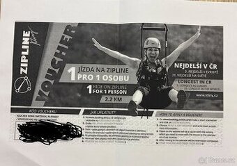 Poukaz na zipline do areálu klíny