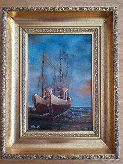 OBRAZ RUČNĚ MALOVANÝ , 45×55 cm r.2000