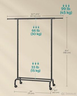 NOVÝ ŠTENDR- STOJAN NA OBLEČENÍ