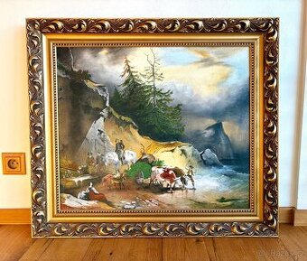 Krásný velký obraz, olejomalba na plátně