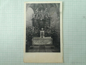 Klenovice na Hané - interiér kostela - stará pohlednice
