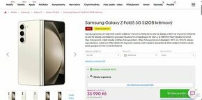 SAMSUNG Galaxy Z Fold5 5G 12+512GB béžová