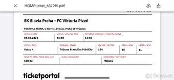 Vstupenky futbal Slávia Praha - Viktória Plzeň