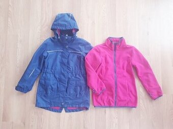 OUTDOOROVÁ BUNDA 3v1 • PARKA A FLEECOVÁ MIKINA • vel. 134
