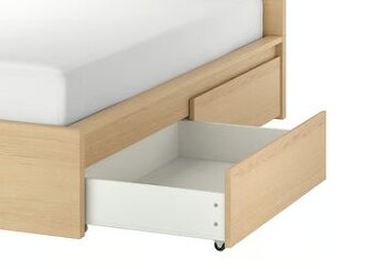 Šuplíky k posteli IKEA MALM (Bíle mořená dubová dýha)