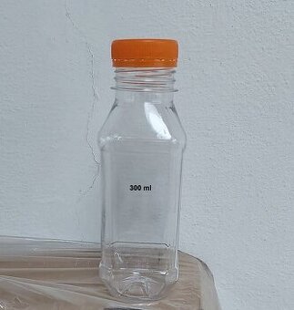 Lahvičky PET Fresh hranaté transparentní + víčka