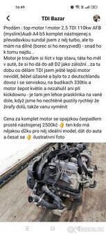 Motor 2.5 TDI 110kw komplet 2500kč