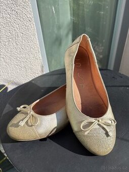 Balerínky - zlaté, kůže - vel. 34