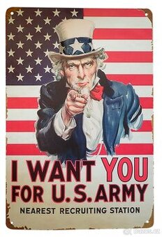 legendární US náborová kovová cedule