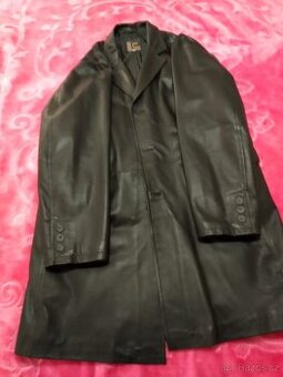 Kožený dlouhý kabát