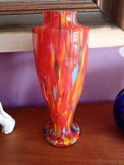 Broková váza sklo Art Deco.