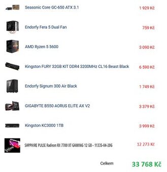 Herní PC - RX 7700 XT 12GB/Ryzen 5 5600/32GB RAM/1TB SSD
