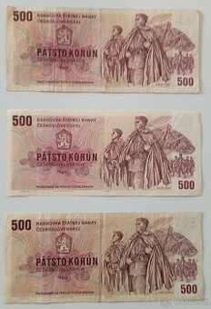 Bankovka 500 Kčs série W, 1973 celkem 3 kusy