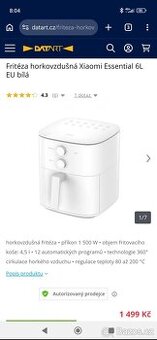 Fritéza horkovzdušná Xiaomi Essential 6L EU bílá
