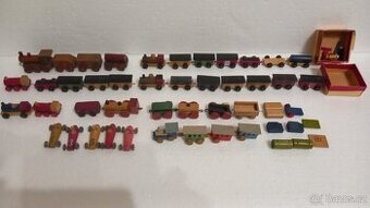 RETRO  DŘEVĚNÉ  VLÁČKY  A  AUTÍČKA