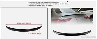 Mercedes Benz W118 C118 2019+ Zadní spoiler, křídlo.