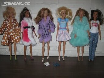 sada 6ks kožíškových setů na Barbie + 2x boty