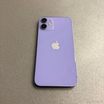 iPhone 12 mini 128GB purple, pěkný stav, 12 měsíců záruka
