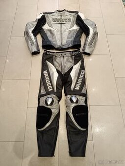 Vanucci Silver Titan-Pánská kožená moto kombinéza, dvoudílná