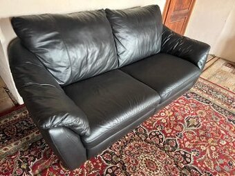 Černá kožená sedačka,5843 - 1