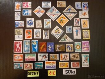 Poštovní známky: SPORT  č.1 50ks