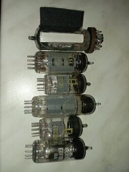 Sada všech 6ks elektronek z rádia Tesla 541A