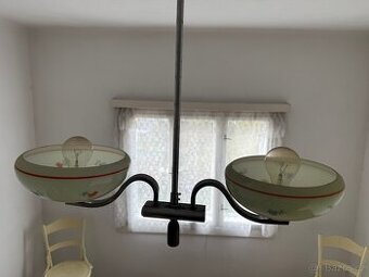 Retro lustr (50./60. léta) – Chrom a opálové sklo