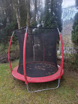 Trampolína 2,4 m s ochrannou sítí – červená, funkční