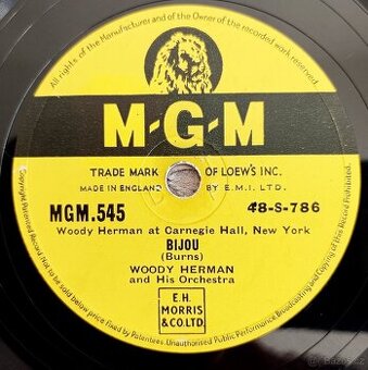 WOODY HERMAN - šelaková gramodeska, rok 1945, MGM