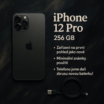 iPhone 12 Pro 256 GB – grafitově elegantní s novou baterkou