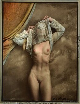 Jan Saudek - Ida with Veil - originál. kolorovaná fotografie