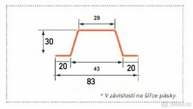 Omega profily stříbrné - distanční plech