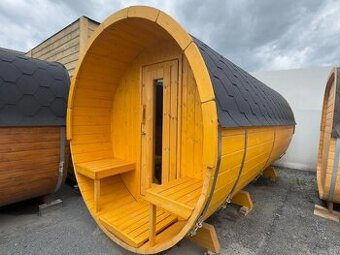 Sudová sauna LUX 4 x 2,3 m s teráskou a panoramatickým oknem