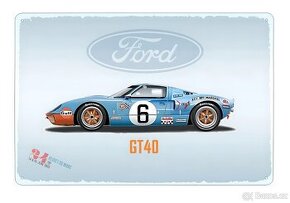cedule plechová - Ford GT40 Le Mans 1969 Gulf