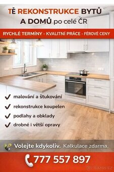 🔨 REKONSTRUKCE BYTŮ A DOMŮ – KVALITNÍ PRÁCE ZA ROZUMNOU CEN