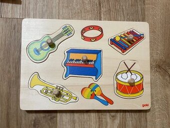 Dřevěná vkládačka se zvuky Hudební nástroje