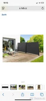 Dvojitá boční markýza, 160 x 600 cm, antracitová