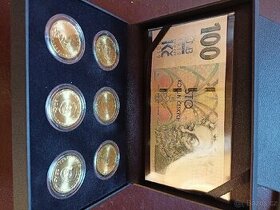 Sada 6 příležitostných 20 Kč mincí se 100 Kč bankovkou